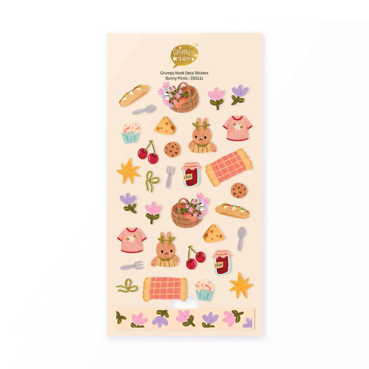 Bunny Picnic Deco Sticker Sheet