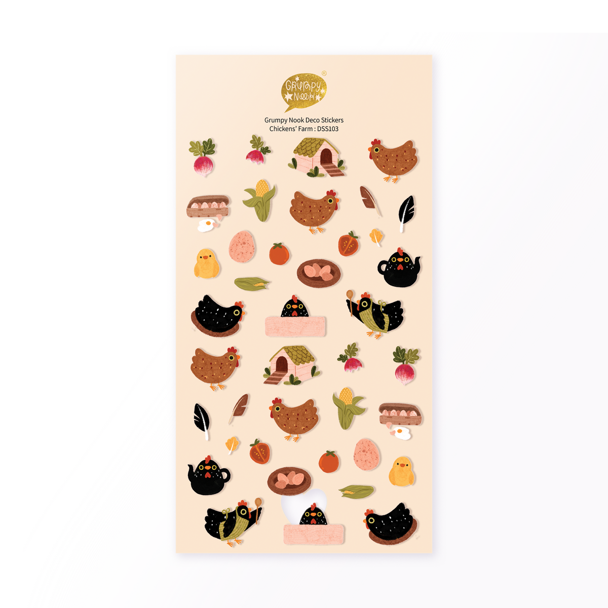 Chickens' Farm Deco Sticker Sheet