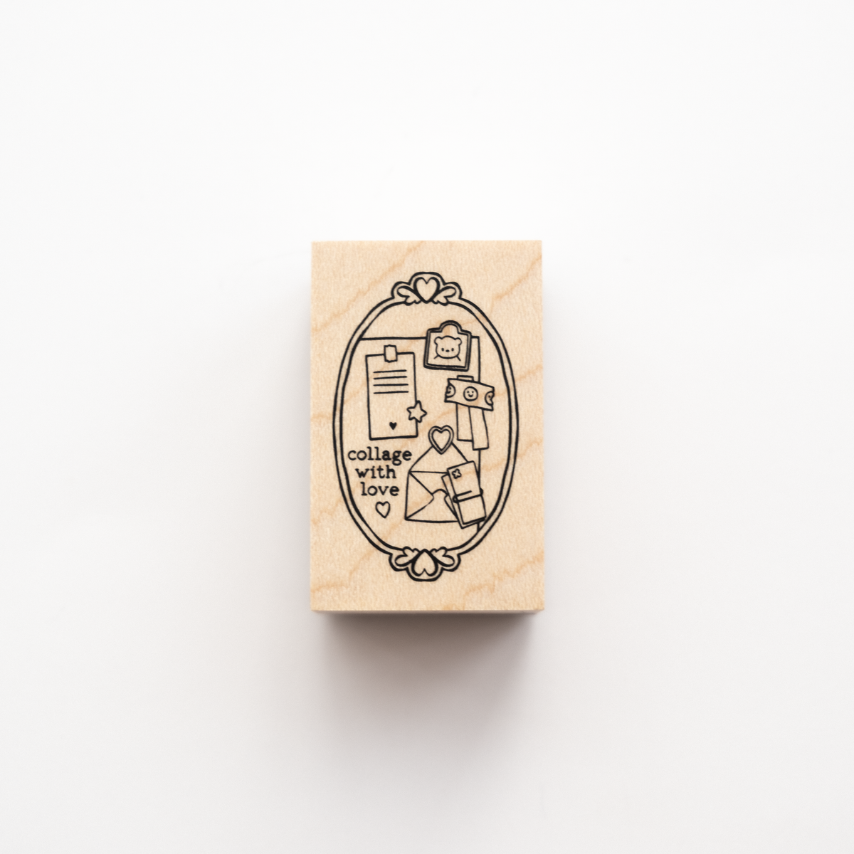 Framed Collage Rubber Stamp