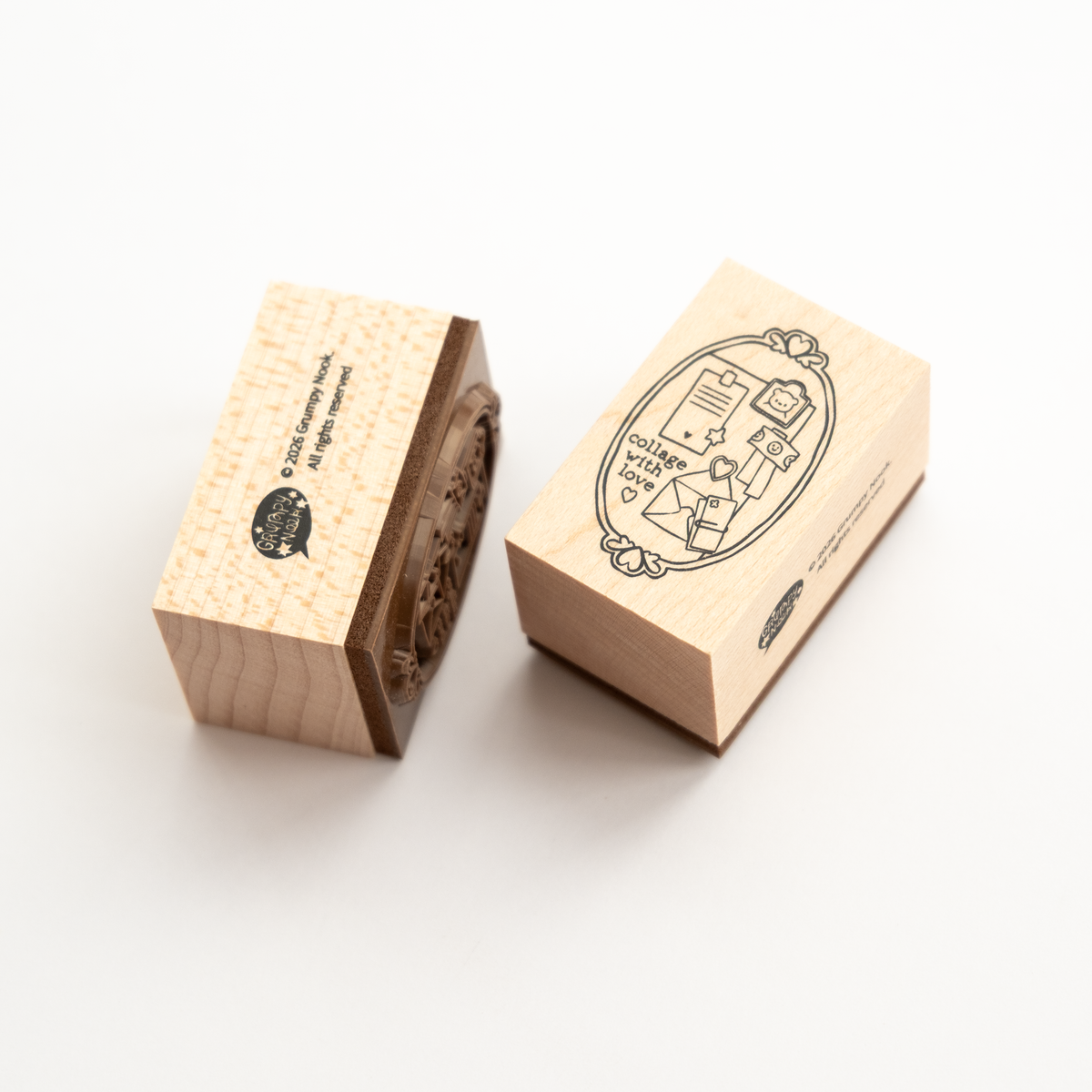 Framed Collage Rubber Stamp