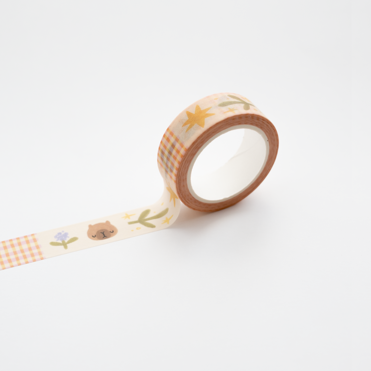 Gingham Capybara Washi Tape