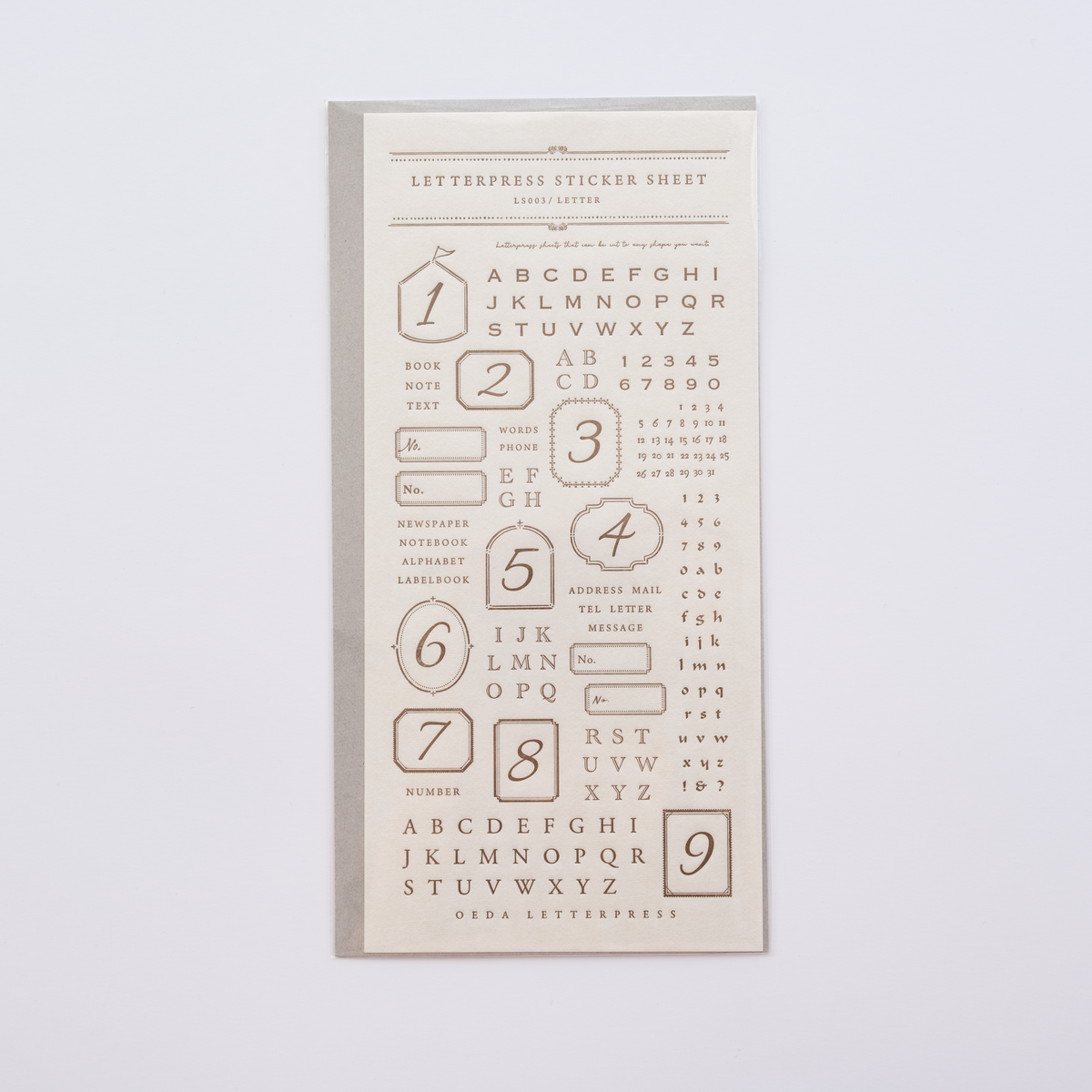 LETTER Letterpress Sticker Sheet