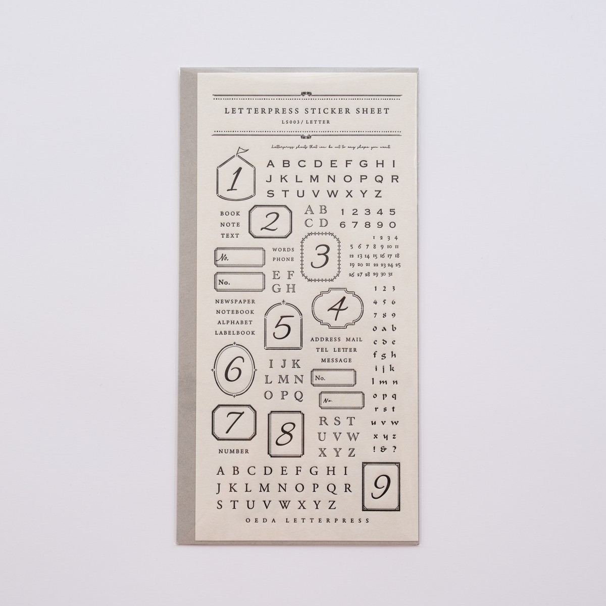 LETTER Letterpress Sticker Sheet
