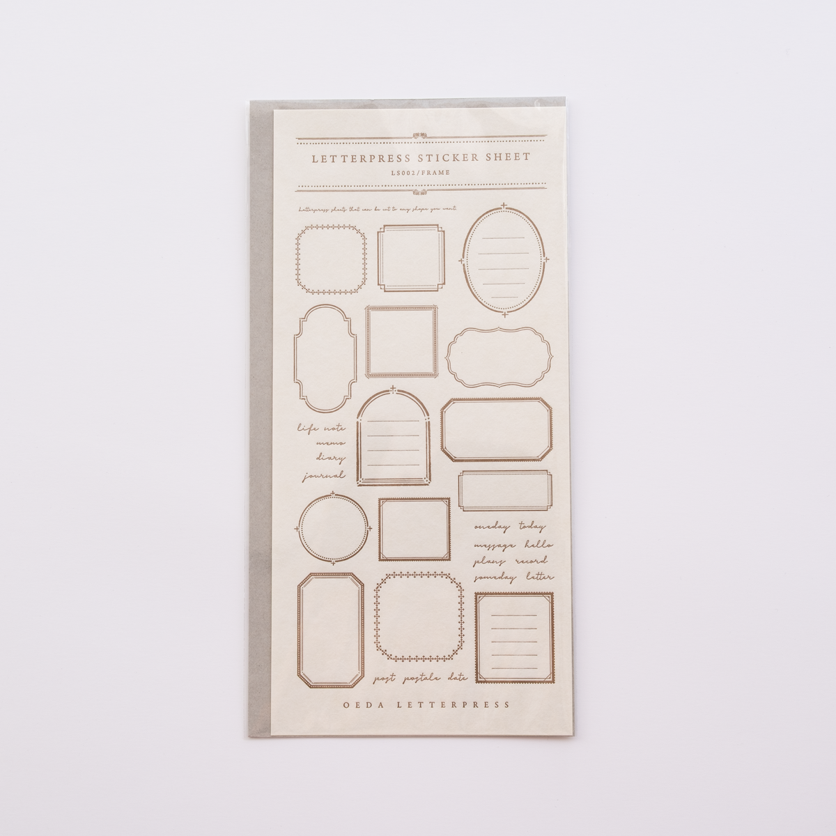 FRAME Letterpress Sticker Sheet