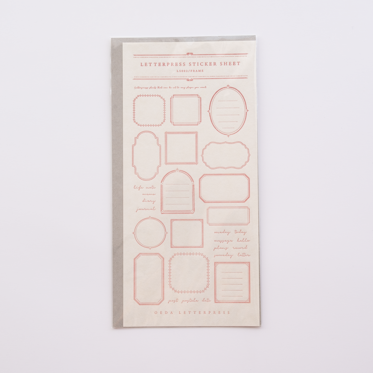 FRAME Letterpress Sticker Sheet