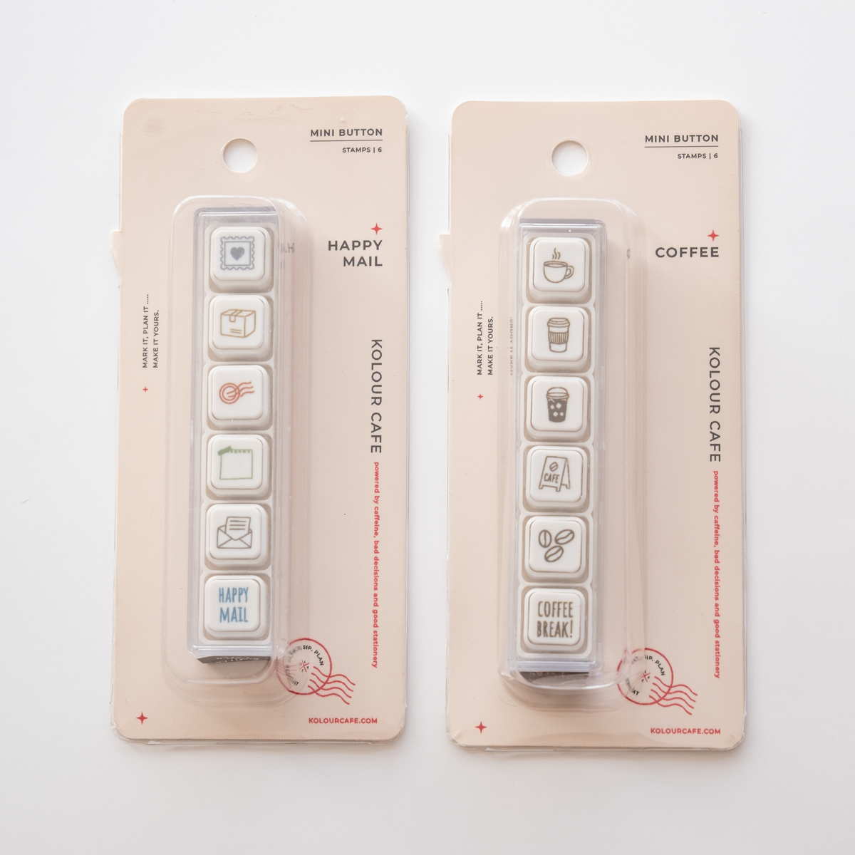 HAPPY MAIL / COFFEE button stamps
