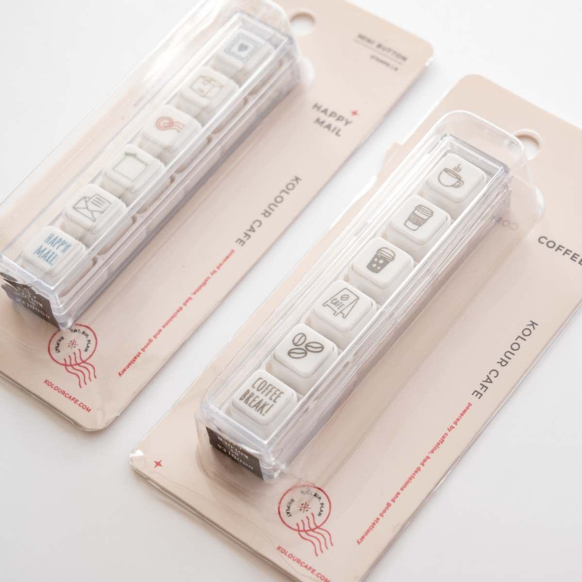 HAPPY MAIL / COFFEE button stamps