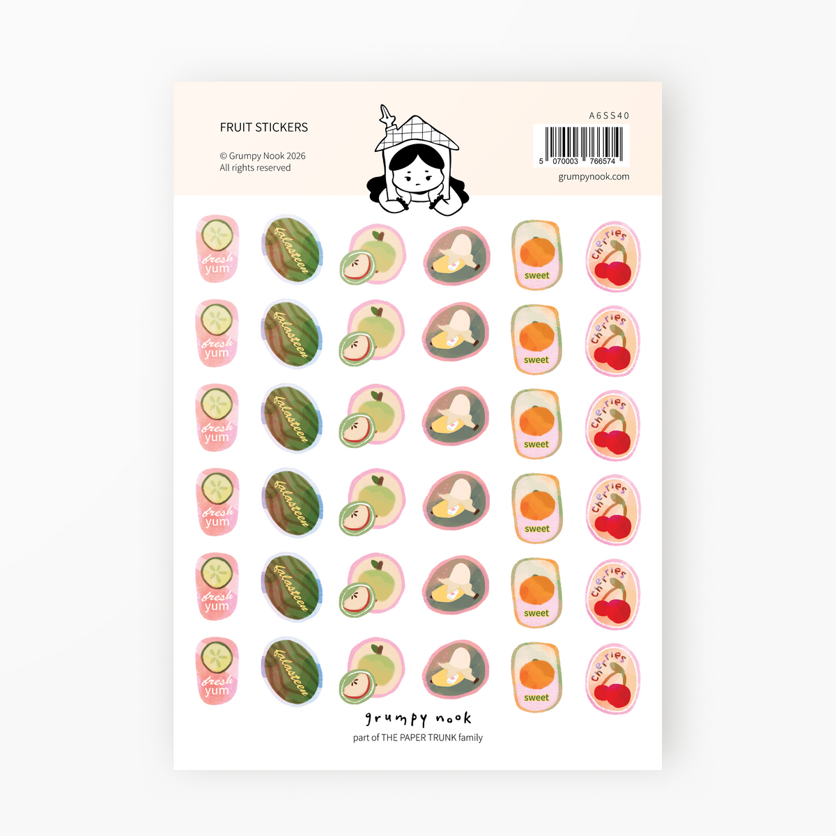 Fruit Stickers - Sticker Sheet