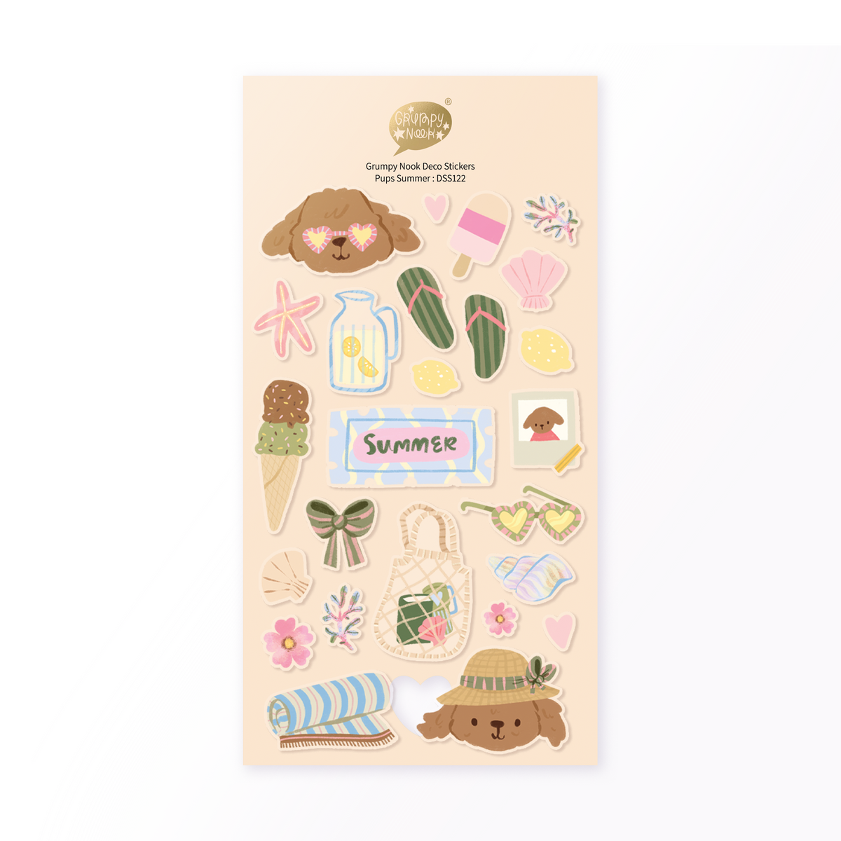 Pups Summer Deco Sticker Sheet