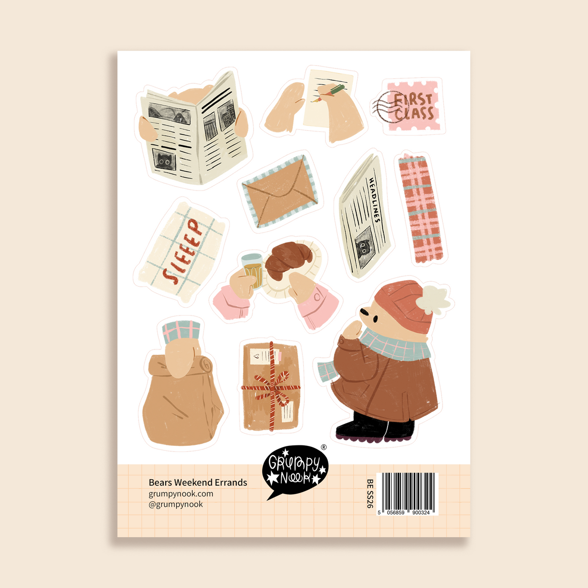 Bears Weekend Errands Sticker Sheet