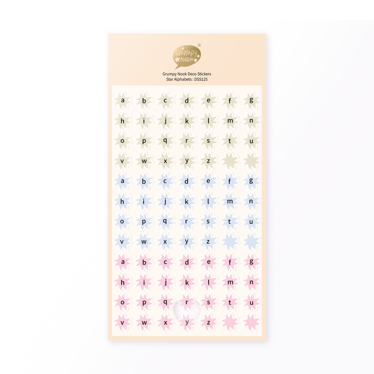 Alphabet Stars Deco Sticker Sheet