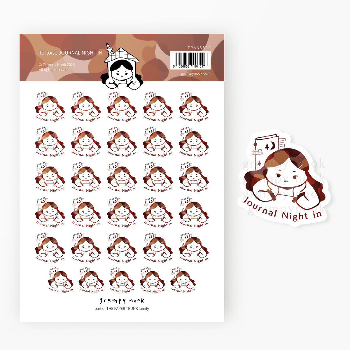 JOURNAL NIGHT IN : Tortoise Planner Sticker Sheet