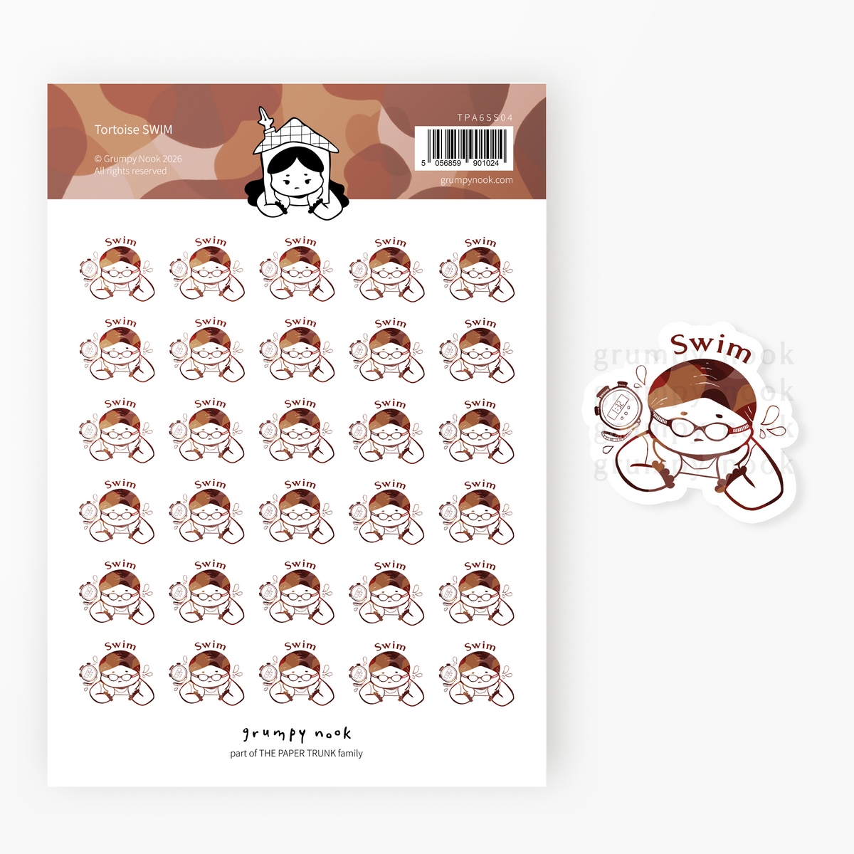 Swim : Tortoise Planner Sticker Sheet