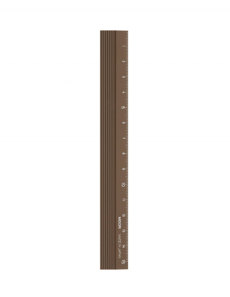 Midori Aluminium Ruler - BROWN