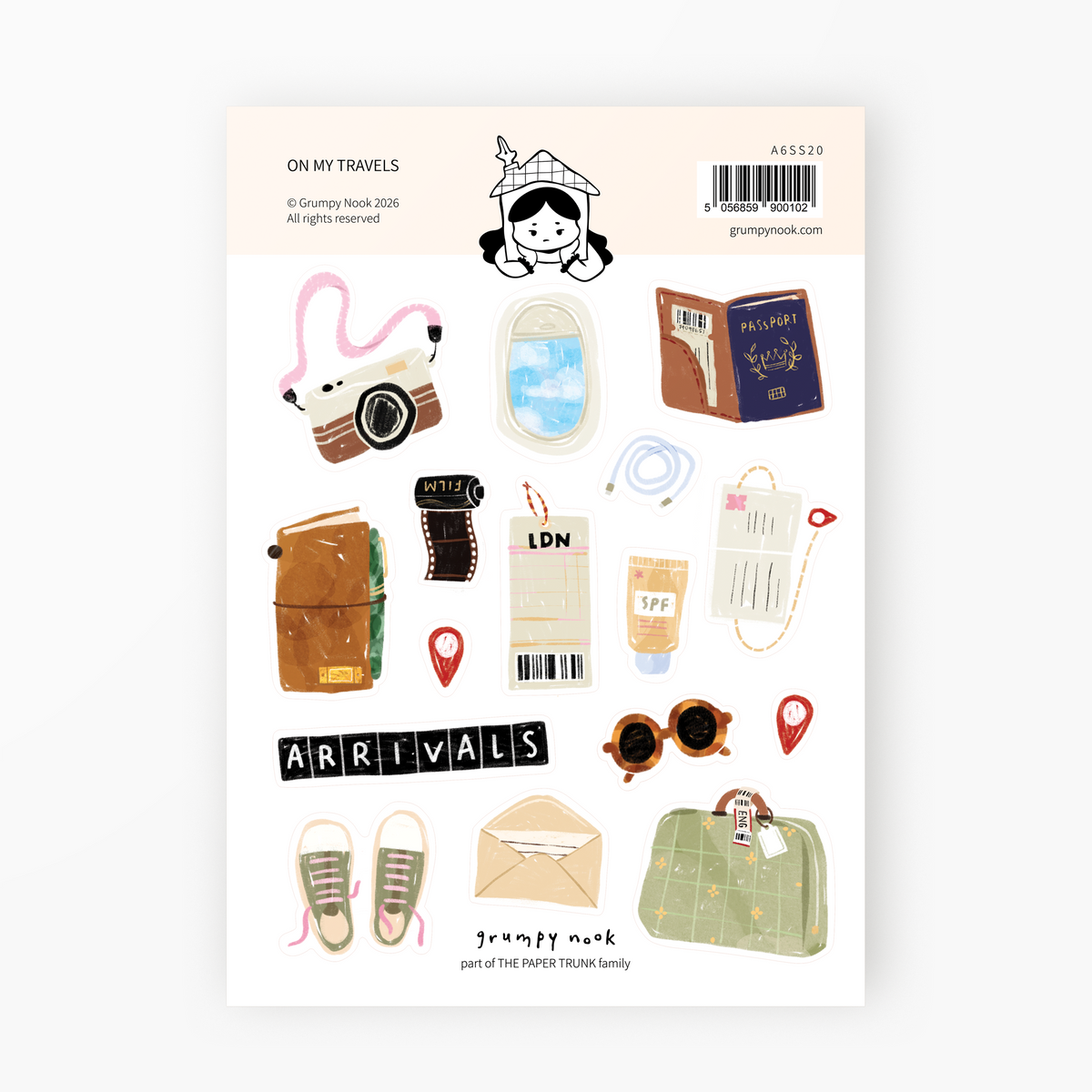 On My Travels Sticker Sheet